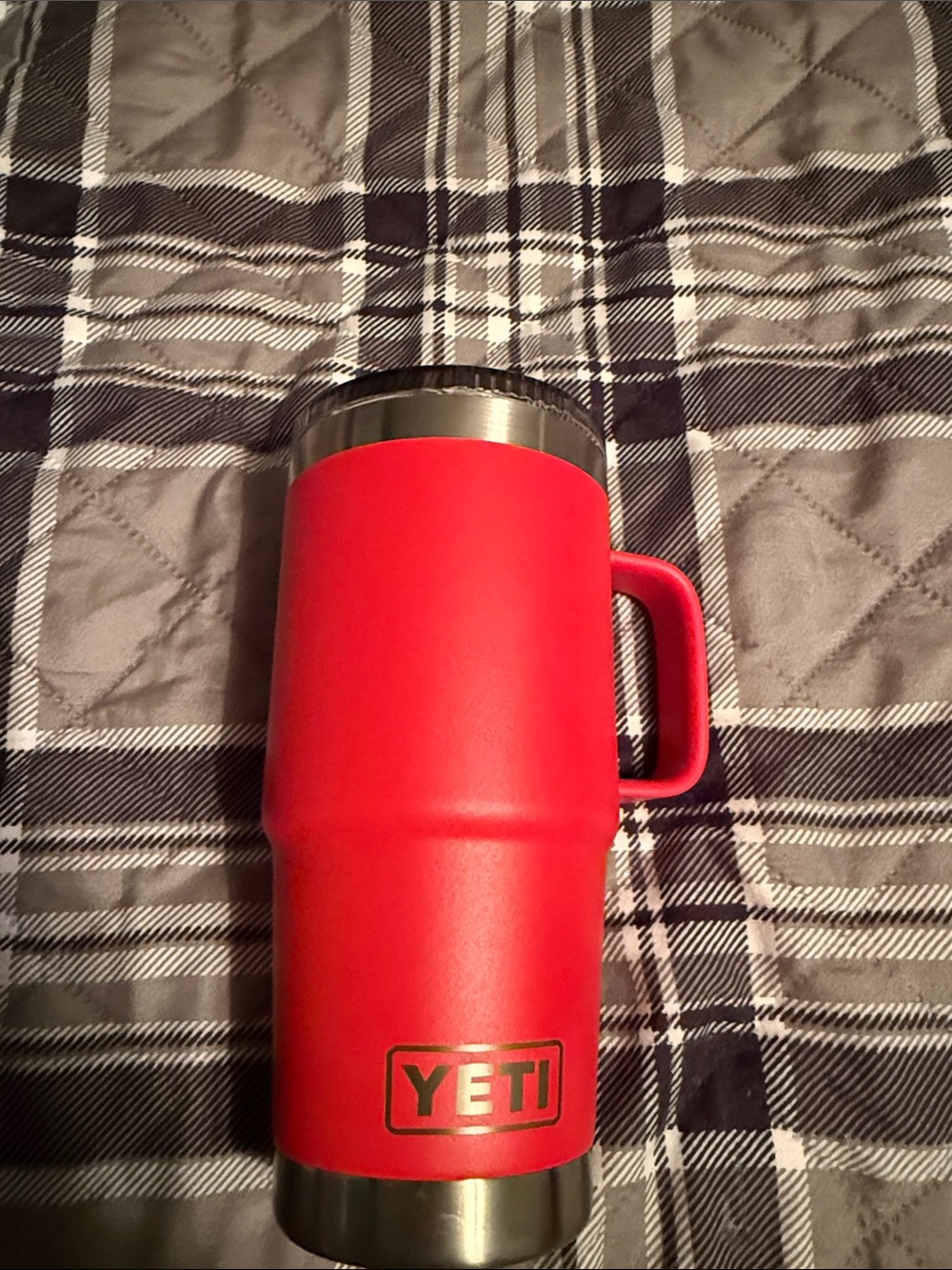 Yeti Red Insulated Travel Mug with Handle and Stainless Accents